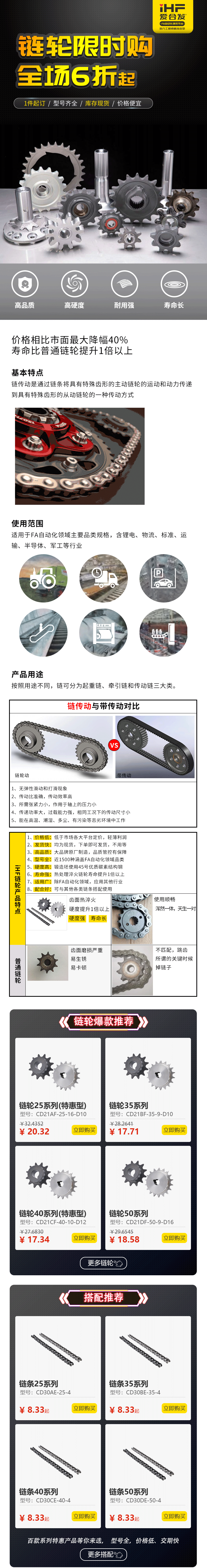 特惠現(xiàn)貨：鏈輪鏈條，成套搭配，更省錢、更耐用！