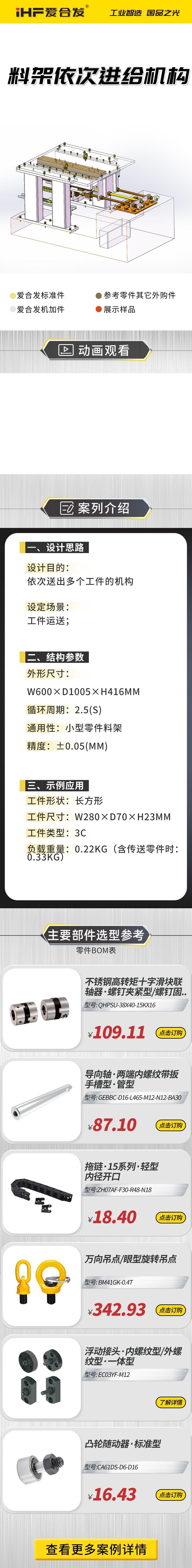 案例剖析：愛合發(fā)料雜架依次進給機構(gòu)！